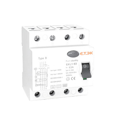 ETEK EKL1-63B Type B RCCB RCD disjoncteur de courant résiduel pour