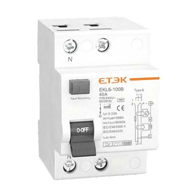 ETEK 10kA RCCB EKL1-125H Disjoncteur à courant résiduel RCD - Chine ETEK  électrique