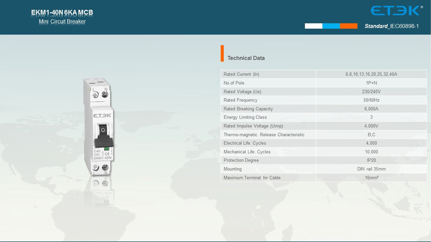miniature circuit breaker6 KA